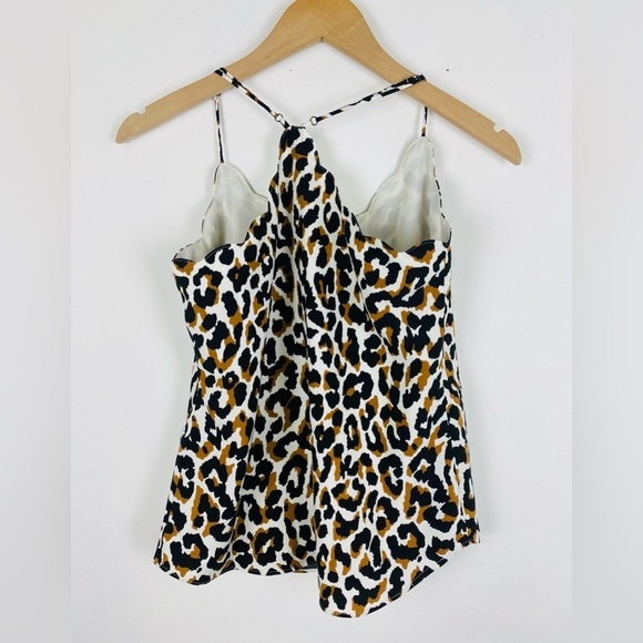 J.Crew Factory Lot of 2 Size 0 Lined Cami Tank Top Scalloped Snakeskin Leopard - Picture 3 of 16